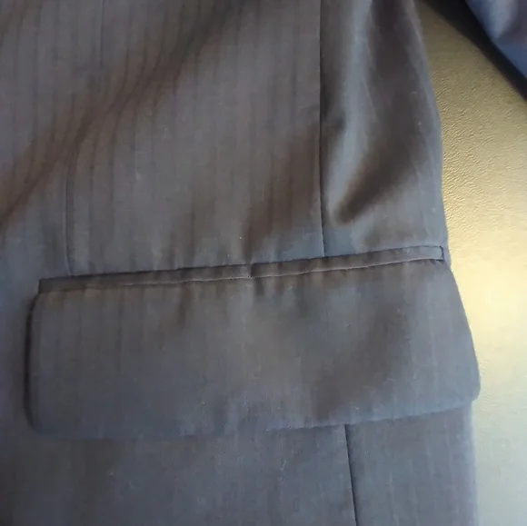 Carlo Lusso 2 Pc Black Pin Stripe Mens Suit Size 42 Business Office Lawyer Work - Picture 11 of 13